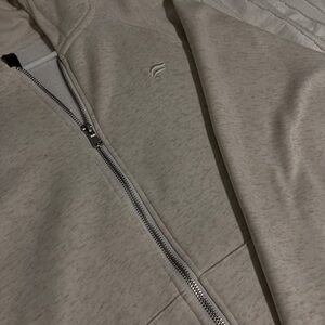 Beige Zip-Up Hoodie
